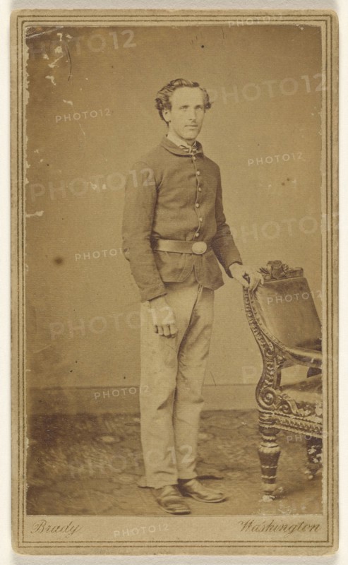 Union soldier, standing; Mathew B. Brady, American, about 1823 - 1896, 1861 - 1864; Albumen silver print