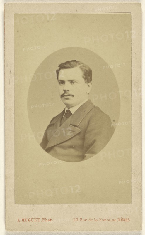 Portrait of Augustin Fabre; Louis Huguet, French, active Nîmes, France 1870s, 1865 - 1870; Albumen silver print