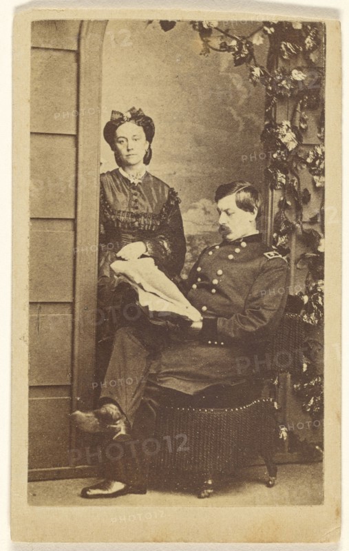 General George Brinton McClellan & wife; Charles DeForest Fredricks, American, 1823 - 1894, 1861 - 1865; Albumen silver print