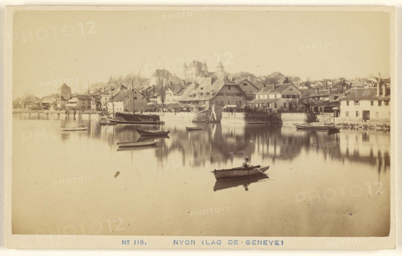 Nyon, Lac de Geneve, A. Garcin, Swiss, active Geneva, Switzerland 1860s - 1870s, 1870 - 1875; Albumen silver print