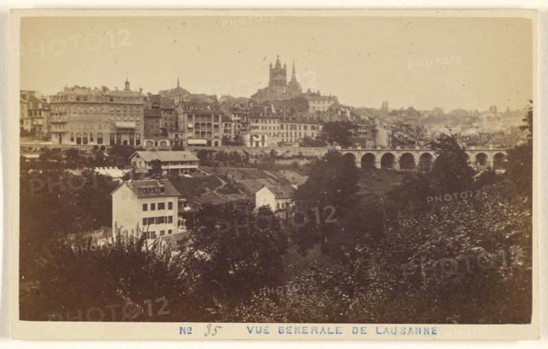 Vue Generale de Lausanne; A. Garcin, Swiss, active Geneva, Switzerland 1860s - 1870s, 1870 - 1875; Albumen silver print