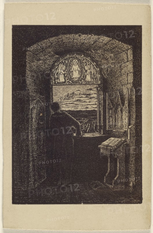 Sursam corda set your affections on things above copy of an aquatint; about 1870; Albumen silver print