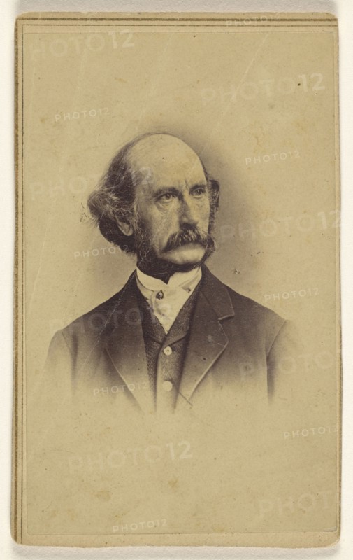 bald man with moustache, printed in vignette-style; Studio of Mathew B. Brady, American, about 1823 - 1896, 1864 - 1866