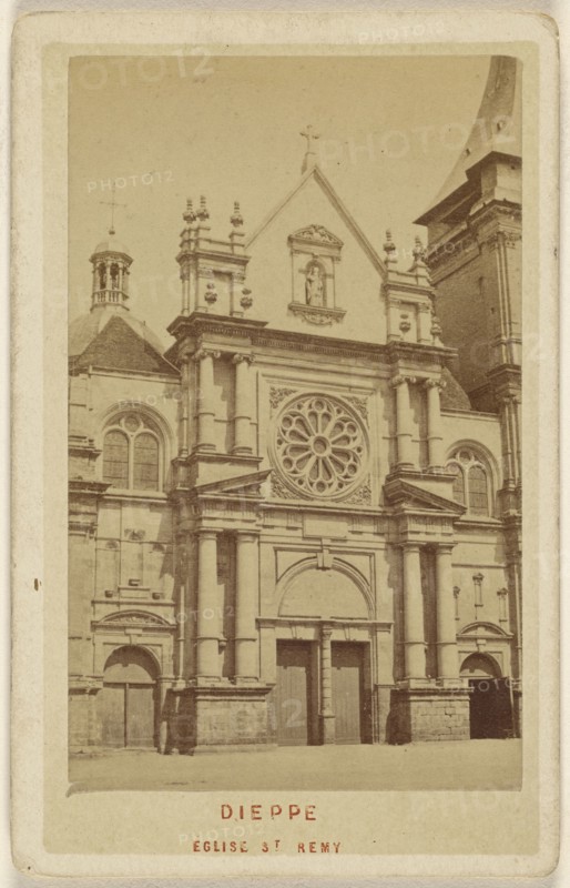 Dieppe. Eglise St. Remy; Oscar Kramer, Austrian, 1835 - 1892, 1865 - 1875; Albumen silver print