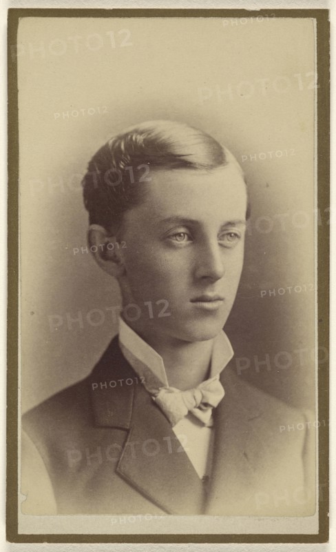 young man, printed in vignette-style; Mayes & Bell; July 17, 1878; Albumen silver print