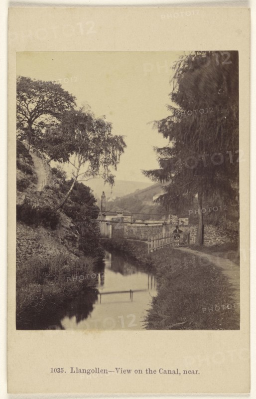 Llangollen - View on the Canal near; Francis Bedford, English, 1815,1816 - 1894, 1864 - 1865; Albumen silver print
