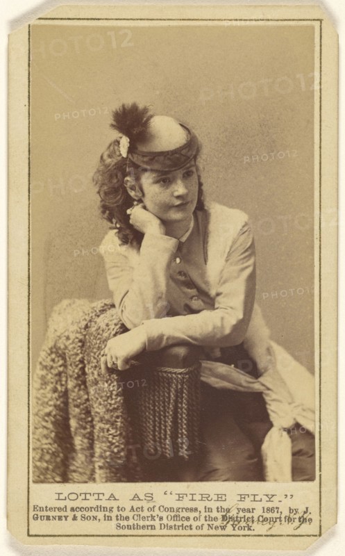 Lotta Crabtree as Fire Fly; Jeremiah Gurney & Son; 1867; Albumen silver print