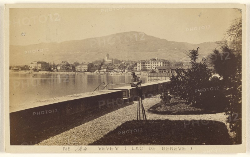 Vevey, Lac De Geneve, A. Garcin, Swiss, active Geneva, Switzerland 1860s - 1870s, 1870 - 1875; Albumen silver print