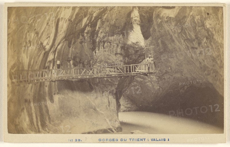 Gorges Du Trent, Valais, A. Garcin, Swiss, active Geneva, Switzerland 1860s - 1870s, 1870 - 1875; Albumen silver print