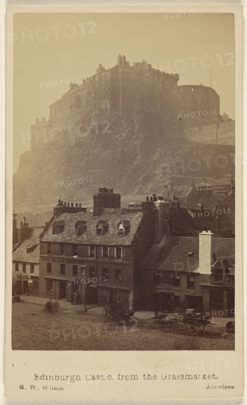 Edinburgh Castle from the Grassmarket; George Washington Wilson, Scottish, 1823 - 1893, about 1864; Albumen silver print