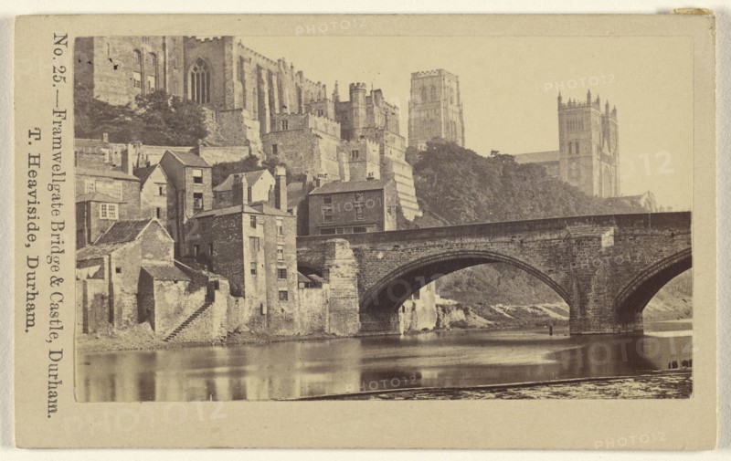 Framwellgate Bridge & Castle, Durham; Thomas Heaviside, British, active Durham, England 1860s, 1865 - 1870; Albumen silver