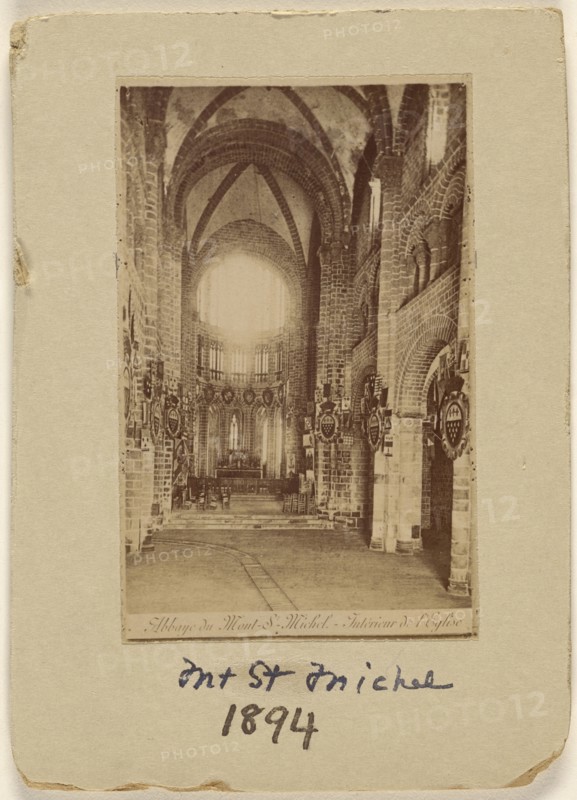 Abbaye du Mont Saint Michel - Interieur de l'Eglise; French; 1894; Albumen silver print