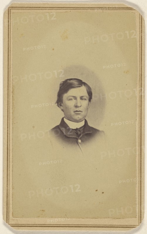 man, printed in vignette-style; Peter S. Weaver, American, active Hanover, Pennsylvania 1860s - 1910s, 1865-1870; Albumen