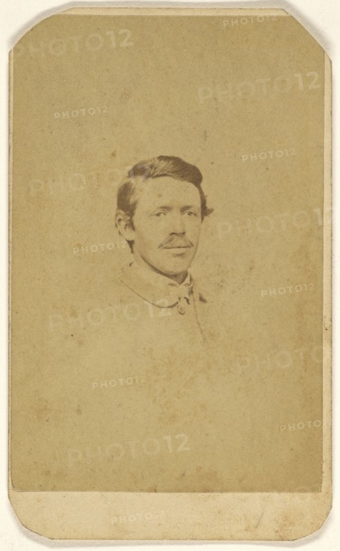man with moustache, printed in vignette-style; C.E. Edwards, American, active 1860s, 1865 - 1875; Albumen silver print