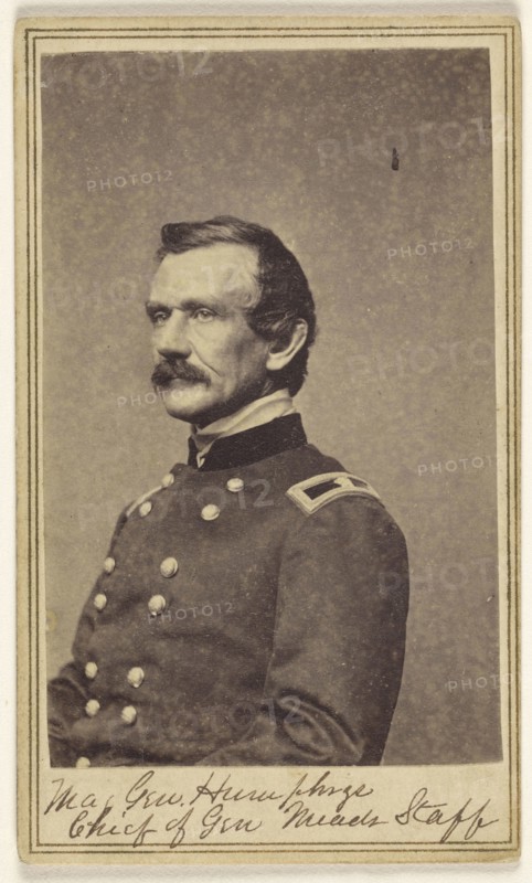 Maj. Gen. Andrew Atkinson Humphreys. Chief of Gen. Meade's Staff; Studio of Mathew B. Brady, American, about 1823 - 1896