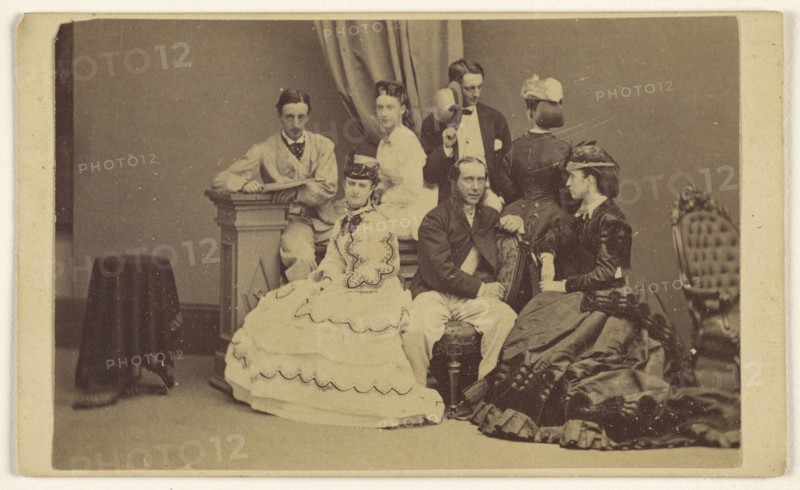 Portrait of an  group: four women and three men; George P. Critcherson, American, 1823 - 1892, 1864 - 1866; Albumen silver