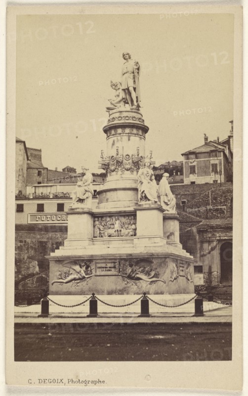 Genes, Monument Christophe Colombo La Patria; Celestino Degoix, Italian, active 1860s - 1890s, January 1865; Albumen silver