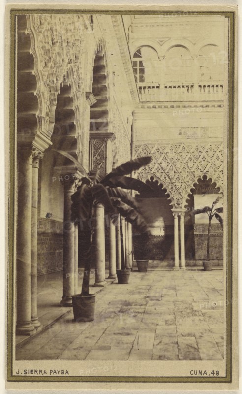 Principal court Alcazar. Seville; Jose Sierra Payba, Spanish, active Seville, Spain 1860s - 1870s, April 17, 1867; Albumen