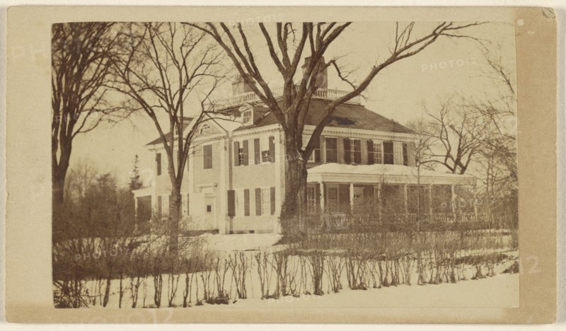Exterior of an  house near Cambridgeport, Massachusetts; George Kendall Warren, American, 1834 - 1884, 1865 - 1875; Albumen