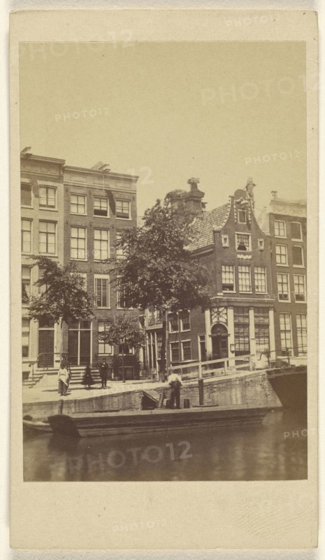 View of Amsterdam from canal; A. Jager, Danish, active Amsterdam, Netherlands 1860s - 1870s, 1865 - 1870; Albumen silver print