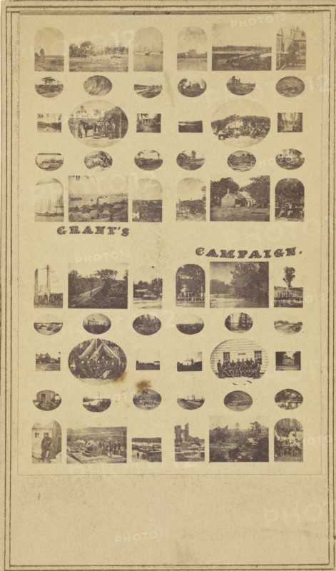 Copy of a photo collage of  Grant's Campaign; Alexander Gardner, American, born Scotland, 1821 - 1882, 1864 - 1865; Albumen