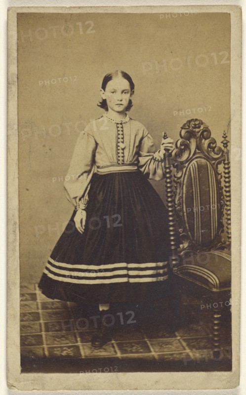 young girl, standing; John W. Hurn, American, died 1887, active Philadelphia, Pennsylvania, 1865 - 1870; Albumen silver print