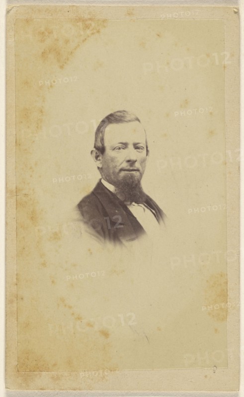 man with a goatee, printed in vignette-style; Peter S. Weaver, American, active Hanover, Pennsylvania 1860s - 1910s, 1870