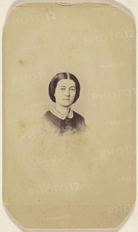 woman, printed in vignette-style; J.H. Young, American, active Baltimore, Maryland 1850s - 1860s, 1870 - 1875; Albumen silver