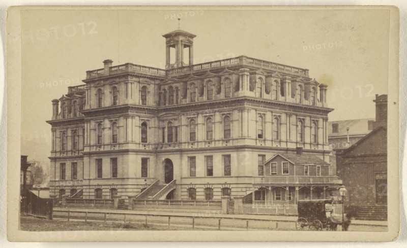 Lincoln School House, Fifth St., San Francisco; Lawrence & Houseworth; 1864 - 1867; Albumen silver print