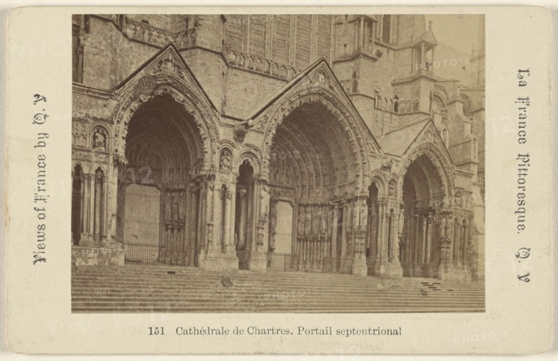 Cathedrale de Chartres. Portail Septentrional; J. Quéval, French, active Paris, France 1870s, 1865 - 1875; Albumen silver print