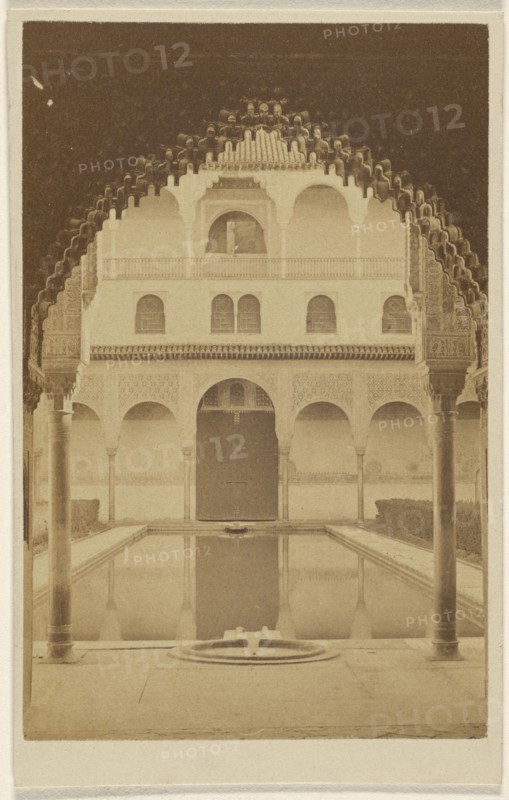 Reflecting pool, The Alhambra; 1865 - 1875; Albumen silver print