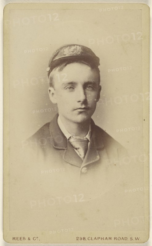 young man wearing a cap; David Rees & Company; 1870-1880; Albumen silver print