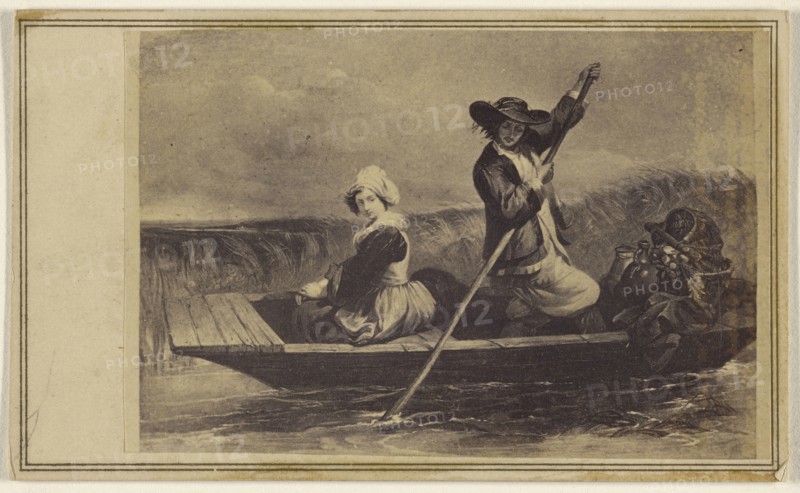 Going against the Stream. copy of a painting; 1870 - 1875; Albumen silver print