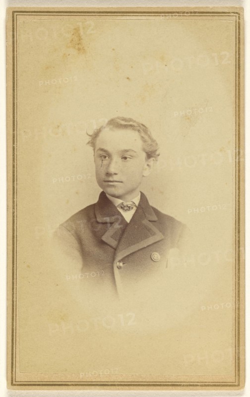 young man, printed in vignette-style; Draper & Husted; 1870 - 1875; Albumen silver print