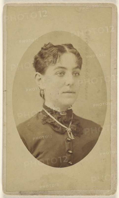woman, printed in quasi-oval style; A.A. Smith, American, active Cincinnati, Ohio 1850s, 1870 - 1875; Albumen silver print