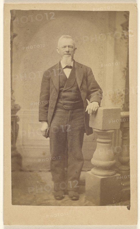 elderly man with long white goatee, standing; D.A. Frommeyer, American, active Hanover, Pennsylvania 1860s, 1870 - 1875
