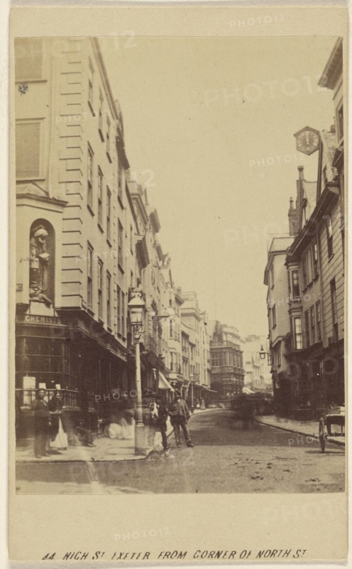 High St. Exeter from Corner of North St; William Spreat, British, active Exeter, England 1860s, November 27, 1865; Albumen