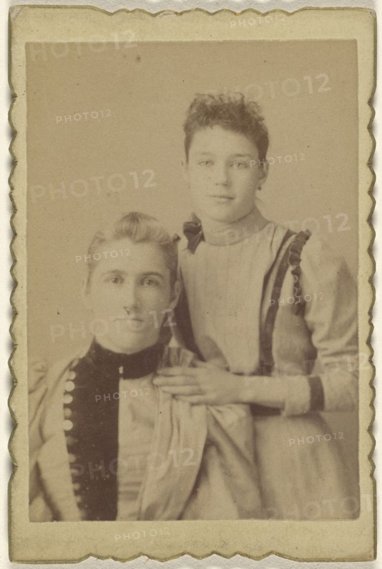 Mother seated, daughter standing; 1875 - 1880; Albumen silver print