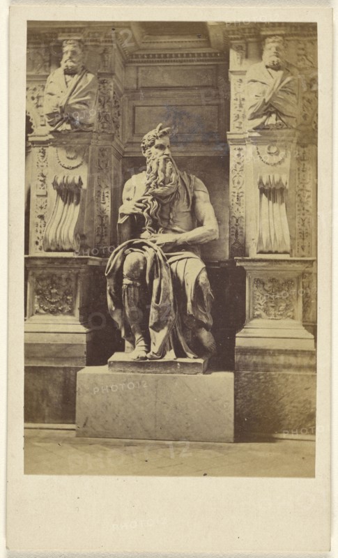 Michael Angelo's Moses; Joseph Spithöver, Italian, active Rome, Italy 1850s - 1870s, 1865 - 1867; Albumen silver print