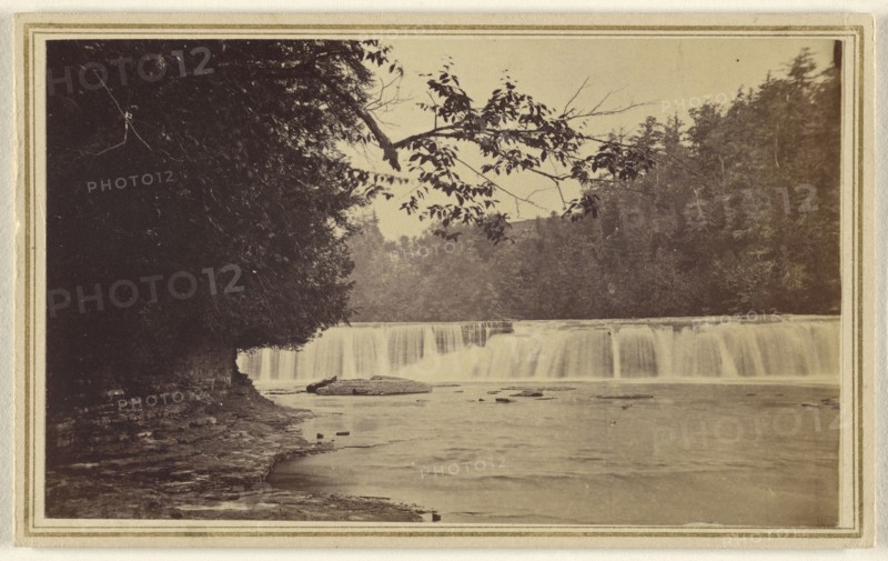Milldam Fall; John Robert Moore, American, active Tranton Falls, New York 1870s, 1865 - 1870; Albumen silver print