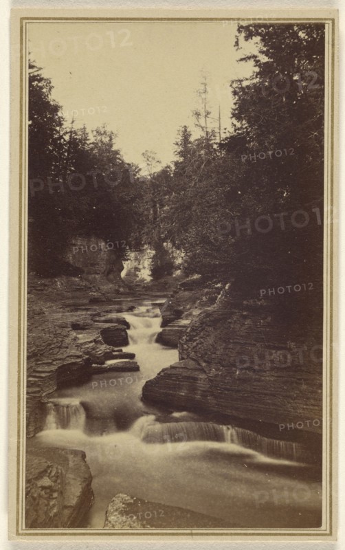 End of the Ravine, or Rocky Heart; John Robert Moore, American, active Tranton Falls, New York 1870s, 1865 - 1870; Albumen