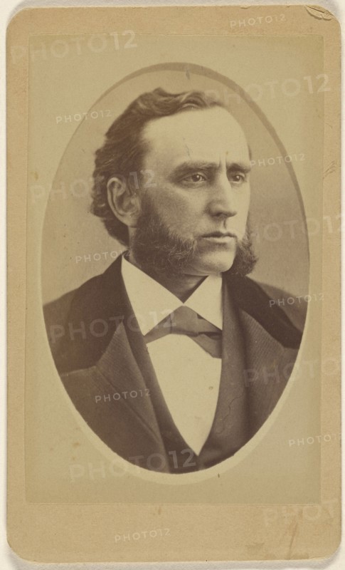 man with long, groomed muttonchops, printed in quasi-oval style; Peter S. Weaver, American, active Hanover, Pennsylvania 1860s