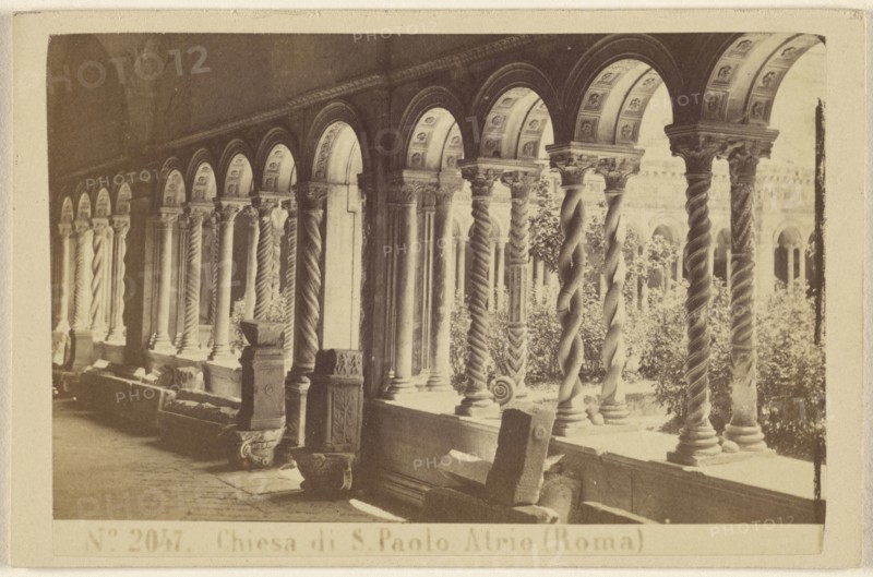 Chiesa di S. Paolo Atrio, Roma, Sommer & Behles, Italian, 1867 - 1874, 1865-1870; Albumen silver print