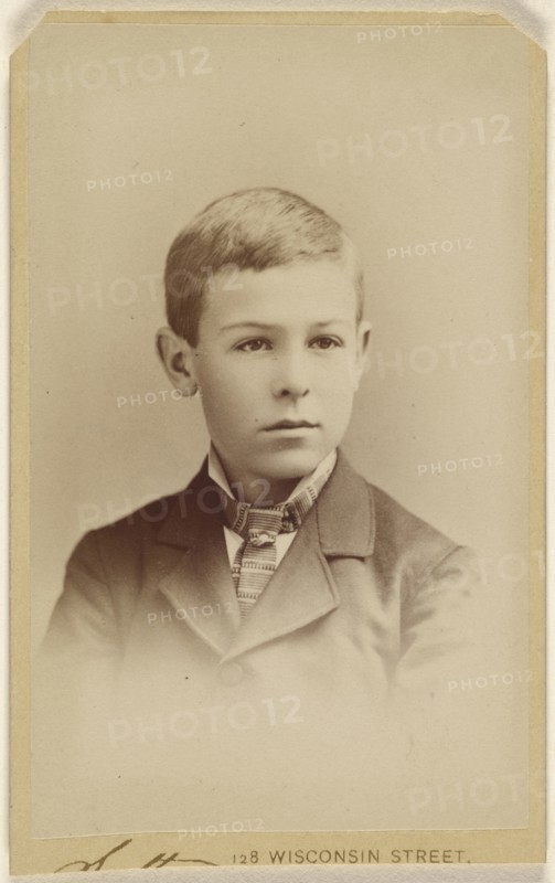 little boy, printed in vignette-style; Sutter, American, active Milwaukee, Wisconsin 1860s - 1870s, 1870-1880; Albumen silver