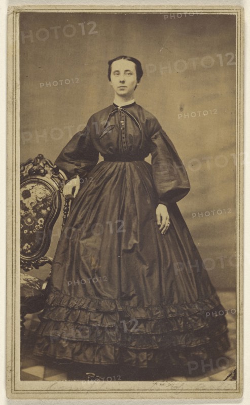 woman, standing; T.R. Rutherford, American, active Seneca Falls, New York 1860s, 1870-1875; Albumen silver print