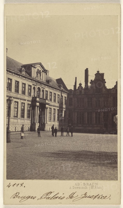 Bruges, Palais de Justice; Adolphe Braun, French, 1812 - 1877, 1865-1870; Albumen silver print