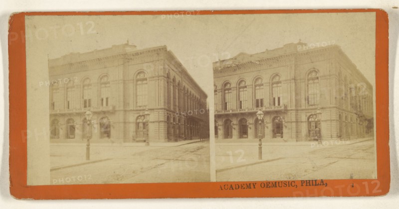 Academy oe sic Music, Phila; Attributed to Bosler & Trust; 1877; Albumen silver print