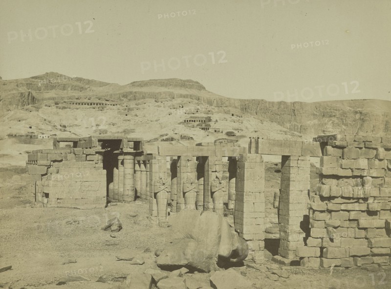 Ramesseum; Egyptian; Luxor, Egypt, Africa; about 1865 - 1875; Albumen silver print