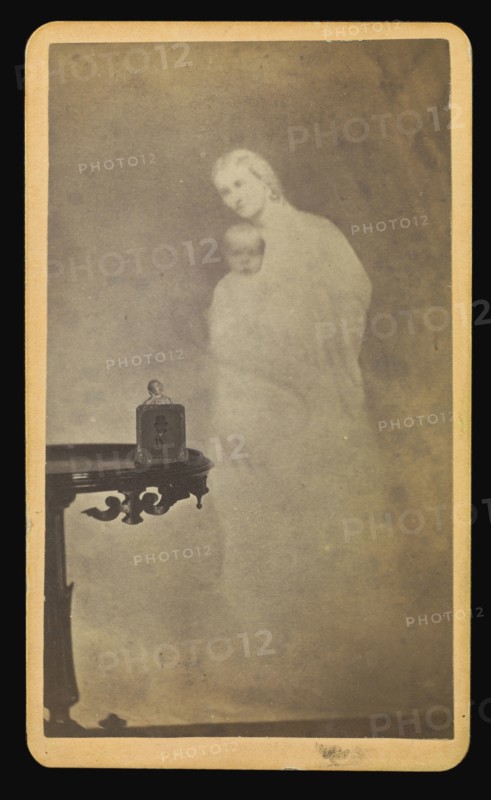 Mr. Chapin, oil merchant - & his spirit wife & babe recognized; William H. Mumler, American, 1832 - 1884, Boston, Massachusetts