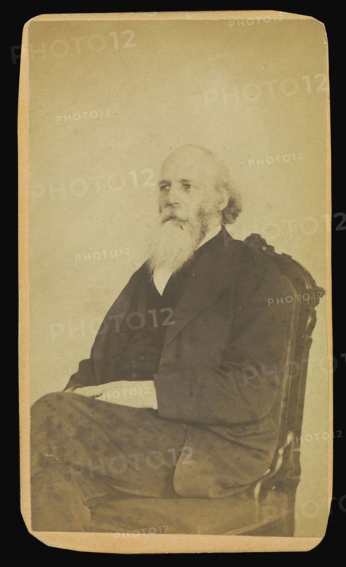 balding man with a long white beard, seated; William H. Mumler, American, 1832 - 1884, Boston, Massachusetts, United States